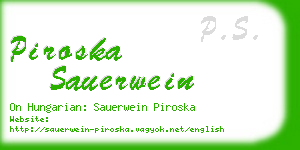 piroska sauerwein business card